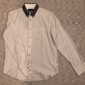 rag & bone button down white w/ black stripes